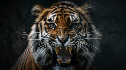 Fototapeta na wymiar Tiger with a fierce expression.