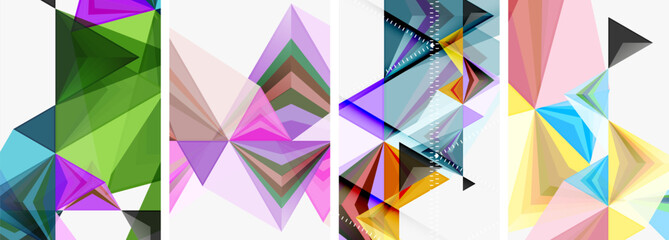 Triangle blend geometric concept poster designs for wallpaper, business card, cover, poster, banner, brochure, header, website