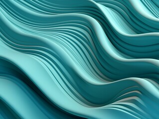 Abstract Turquoise Waves Background. Generative AI
