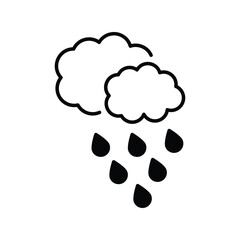 rain icon with white background vector stock illustration
