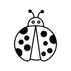 lady bug icon with white background vector stock illustration