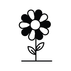 flower icon with white background vector stock illustration