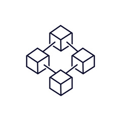 Flat blockchain icon symbol vector Illustration.