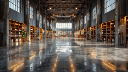 Fototapeta premium Empty of Modern loft with concrete floor.