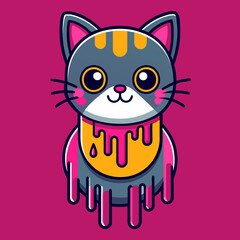 Adorable Cat Design: Cute and Playful Feline Graphic for Trendy T-Shirt Print on Demand, Perfect for Cat Lovers and Casual Wear Enthusiasts