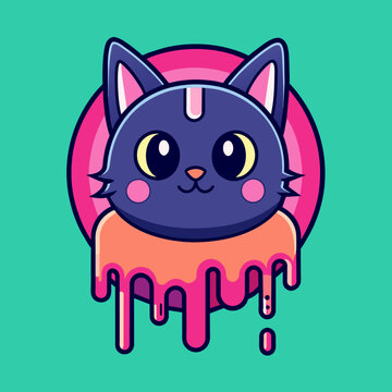 Adorable Cat Design: Cute and Playful Feline Graphic for Trendy T-Shirt Print on Demand, Perfect for Cat Lovers and Casual Wear Enthusiasts