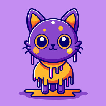Adorable Cat Design: Cute and Playful Feline Graphic for Trendy T-Shirt Print on Demand, Perfect for Cat Lovers and Casual Wear Enthusiasts