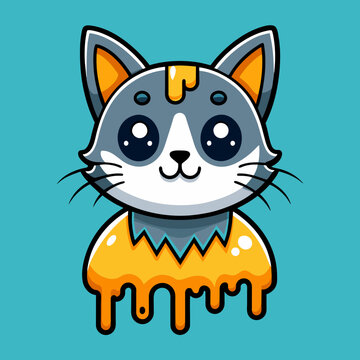 Adorable Cat Design: Cute and Playful Feline Graphic for Trendy T-Shirt Print on Demand, Perfect for Cat Lovers and Casual Wear Enthusiasts