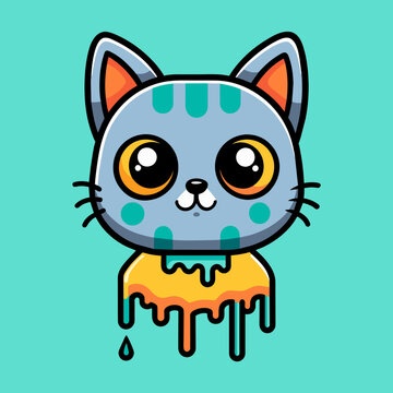 Adorable Cat Design: Cute and Playful Feline Graphic for Trendy T-Shirt Print on Demand, Perfect for Cat Lovers and Casual Wear Enthusiasts