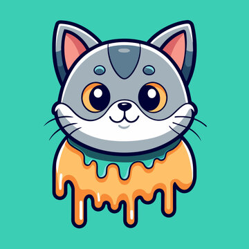 Adorable Cat Design: Cute and Playful Feline Graphic for Trendy T-Shirt Print on Demand, Perfect for Cat Lovers and Casual Wear Enthusiasts