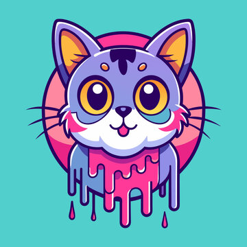 Adorable Cat Design: Cute and Playful Feline Graphic for Trendy T-Shirt Print on Demand, Perfect for Cat Lovers and Casual Wear Enthusiasts
