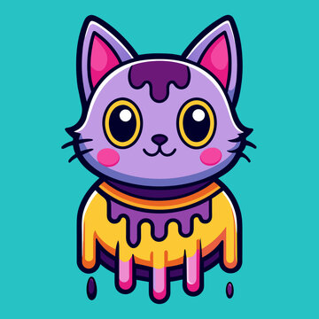 Adorable Cat Design: Cute and Playful Feline Graphic for Trendy T-Shirt Print on Demand, Perfect for Cat Lovers and Casual Wear Enthusiasts