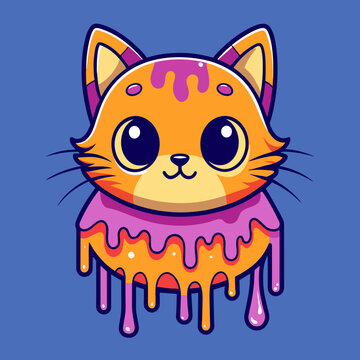 Adorable Cat Design: Cute and Playful Feline Graphic for Trendy T-Shirt Print on Demand, Perfect for Cat Lovers and Casual Wear Enthusiasts