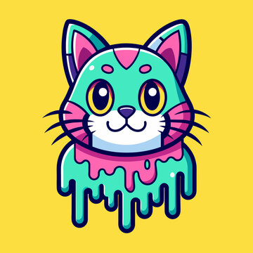 Adorable Cat Design: Cute and Playful Feline Graphic for Trendy T-Shirt Print on Demand, Perfect for Cat Lovers and Casual Wear Enthusiasts