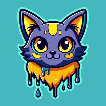 Adorable Cat Design: Cute and Playful Feline Graphic for Trendy T-Shirt Print on Demand, Perfect for Cat Lovers and Casual Wear Enthusiasts