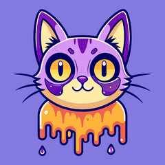 Adorable Cat Design: Cute and Playful Feline Graphic for Trendy T-Shirt Print on Demand, Perfect for Cat Lovers and Casual Wear Enthusiasts