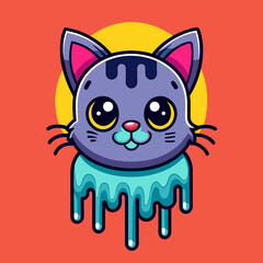Adorable Cat Design: Cute and Playful Feline Graphic for Trendy T-Shirt Print on Demand, Perfect for Cat Lovers and Casual Wear Enthusiasts