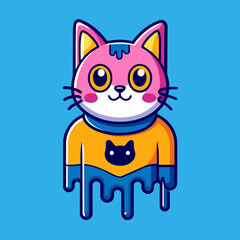 Adorable Cat Design: Cute and Playful Feline Graphic for Trendy T-Shirt Print on Demand, Perfect for Cat Lovers and Casual Wear Enthusiasts
