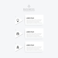 Vector infographic business presentation template connected with 3 options