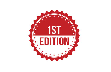 Red banner 1st edition on white background.