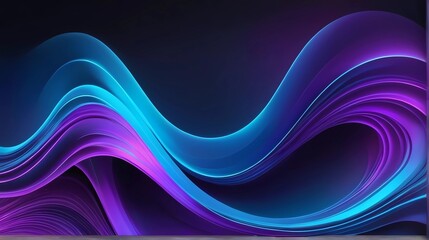 3d, colorful neon line wave glowing in dark, modern simple wallpaper, liquid shapes abstract background , Big Neon Wave Background .