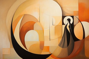 Abstract shapes depicting the journey of motherhood