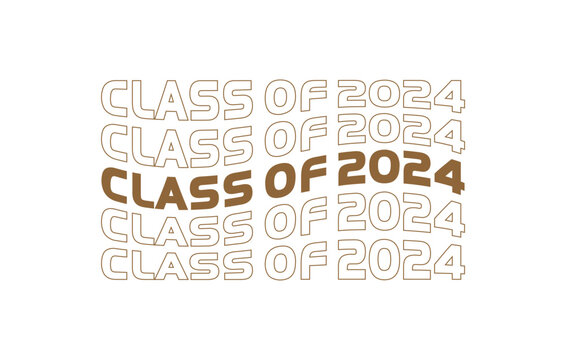 class of 2024  text effect white background