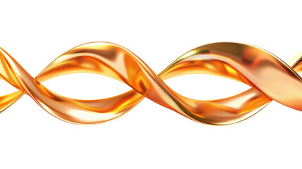 golden flow ribbon isolated on transparent background