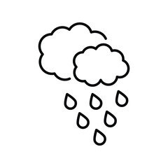 rain icon with white background vector stock illustration