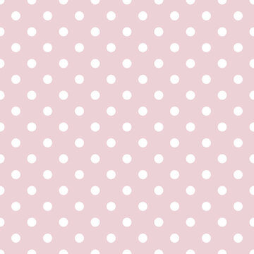polka seamless pattern on pastel pink background 