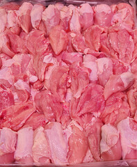 Various parts of fresh chicken meat