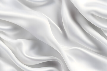 Obraz premium Crystal Breeze: White Cloth Abstract Background with Soft Waves