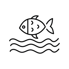 fish icon with white background vector stock illustration