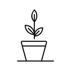 plant icon with white background vector stock illustration