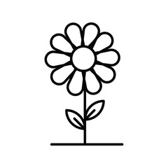 flower icon with white background vector stock illustration