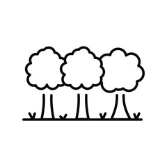forest icon with white background vector stock illustration