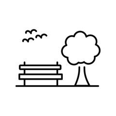 park icon with white background vector stock illustration