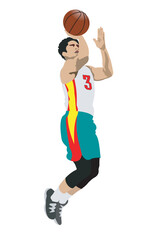 Fototapeta na wymiar Basketball players. Vector illustration