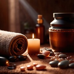 spa wellness relaxation and healing area concept photo