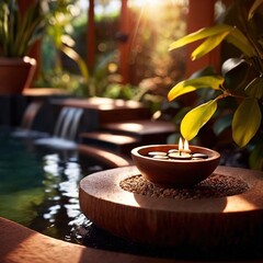 spa wellness relaxation and healing area concept photo