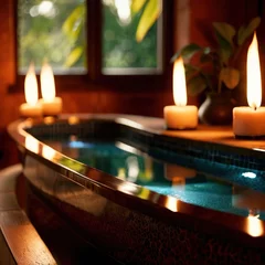 Crédence de cuisine en verre imprimé Spa spa wellness relaxation and healing area concept photo
