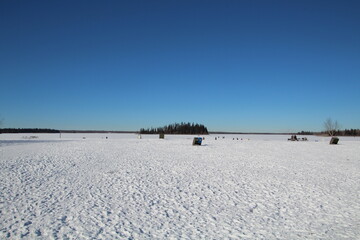 landscape with snow, Elk Island National Park, Alberta