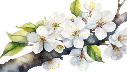 水彩タッチの桜のイラスト