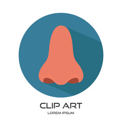 simple clip art Nose Icon vector illustration isolated on a white background. creative Nose logo icon vector design template - EPS 10