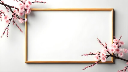 cherry blossom on white wooden background