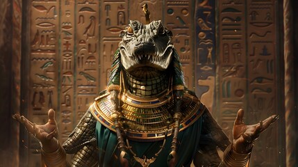 sobek's visage: divine protector of the nile