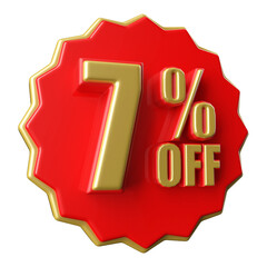 Special 9 percent offer sale tag - red sale sticker icon 3d render