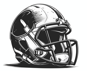 Fototapeta premium Monochrome American Football Helmet Illustration