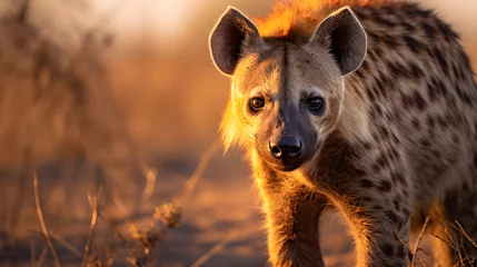 Tuinposter Master of Survival - The Lone Hyena in the Wild, A Study of Strength and Adaptation © Aiden