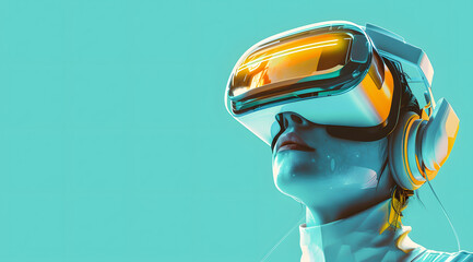 Interacting with virtual reality, Specialist researcher doctor wearing virtual reality goggles during neuroscience experiment in biochemistry hospital laboratory.